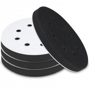 Mkobon 4 Pack 5 Inch 8 Holes Foam Sanding Pads, Soft Density Interface Pad, Hook and Loop Sponge Cushion Buffer Backing Pad for Orbital Sander