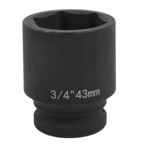 YTKavq 3/4" Drive 43mm Impact Socket- 6-Point Cr-Mo, Heavy Duty Metric