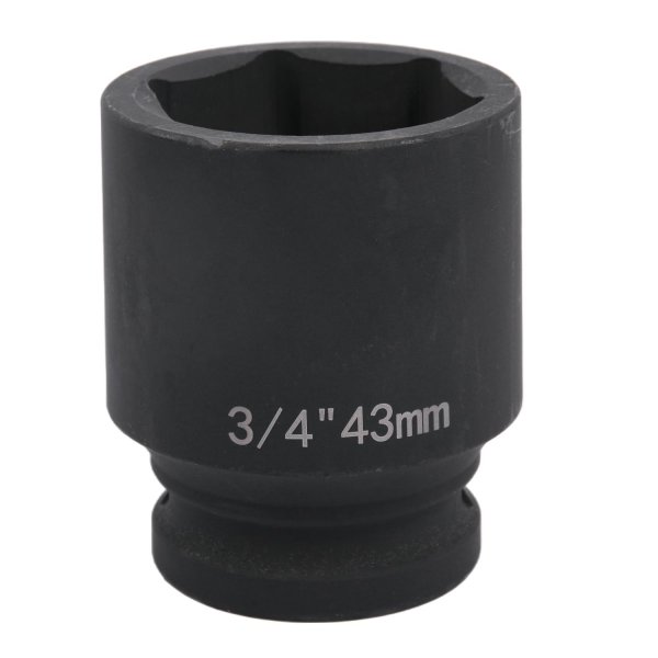 YTKavq 3/4" Drive 43mm Impact Socket- 6-Point Cr-Mo, Heavy Duty Metric