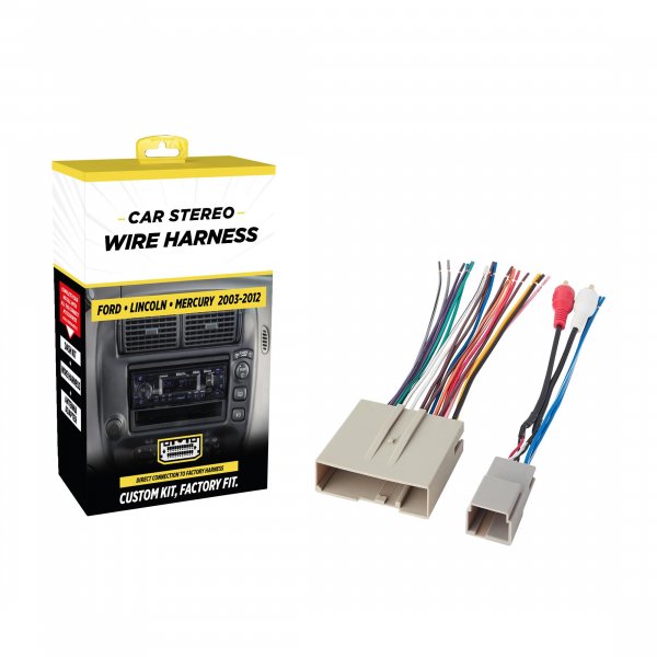 Scosche FDK11B Aftermarket Radio Wiring Harness for Select Factory Amplified 2003-12 Ford, Lincoln and Mercury Vehicles - Car Stereo Wire Harness - Check Vehicle List Notes in Images for Your Model