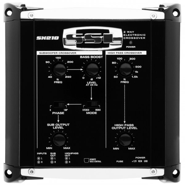 Sound Storm SX210 2-Way Pre-Amp Electronic Crossover w/Remote Sub Level Control