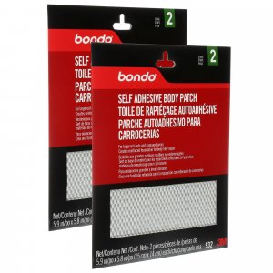Bondo Self-Adhesive Body Patch, for Large Rust-Outs and Damaged Areas, 5.9 in x 5.8 in, 2 Patches Per Pack, 2-Pack (4 Patches Total)