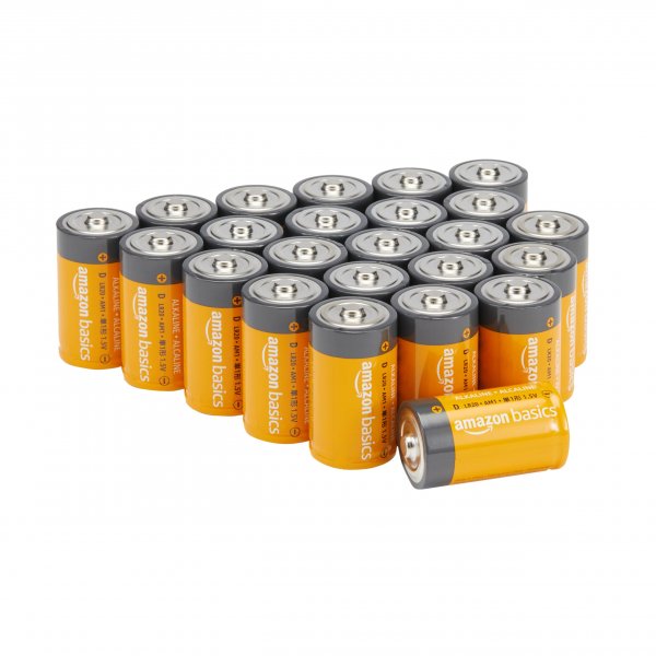 Amazon Basics 24-Pack D Cell Alkaline All-Purpose Batteries, 1.5 Volt, 5-Year Shelf Life, Long-Lasting Power, Leakproof Design