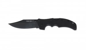COLD STEEL Recon 1 4" Clip Point Plain Blade 5.375" G-10 Handle Tactical Folding Knife w/Tri-Ad Lock, Ambidextrous Pocket/Belt Clip