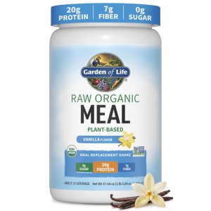 Garden of Life Meal Replacement Shakes, Vegan Raw Organic Protein Powder, Vanilla Protein Powder with Plant Based Pea Protein, Sprouts, Greens, Probiotics, Dairy Free 28 Servings