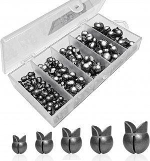 SANWEAL 120PCS/ 5 Sizes Removable Split Shot Fishing Weights Sinkers