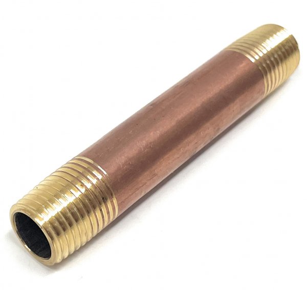 Metal Magery Brass Long Nipple 1/4" X 1/4", 3" Length, Male NPT Pipe Fitting