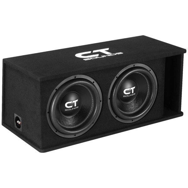 CT Sounds Dual 12” 2600W Loaded Tropo Series Ported Car Subwoofer Box - TROPO-2X12D4
