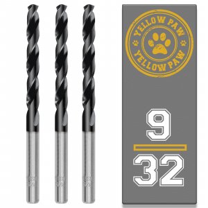 9/32 Inch Drill Bit (3 Pack) Industrial Grade M35 Cobalt Titanium Aluminum Nitrite - 9/32" Diameter & Total Length of 4" with Working Length of 2-3/4" Easily Drill Into Metal, Steel, & Aluminum