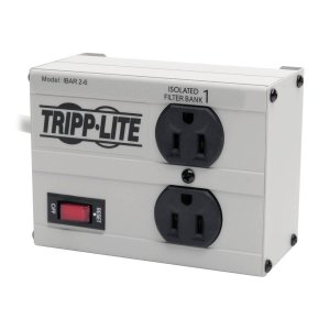 Tripp Lite ISOBAR2-6 Isobar 2 Outlet Heavy Duty Power Strip Surge Protector, 1410 Joules, 6ft Cord, Flat Plug, Metal Power Strip, Industrial Garage Work Shop Bench, Under Desk and Wall Mountable