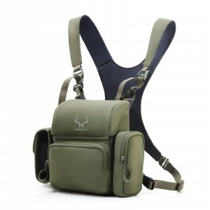 MOXULE Binocular Harness Chest Pack: Bino Case with Rangefinder Pocket for Hunting Birdwatching and Hiking