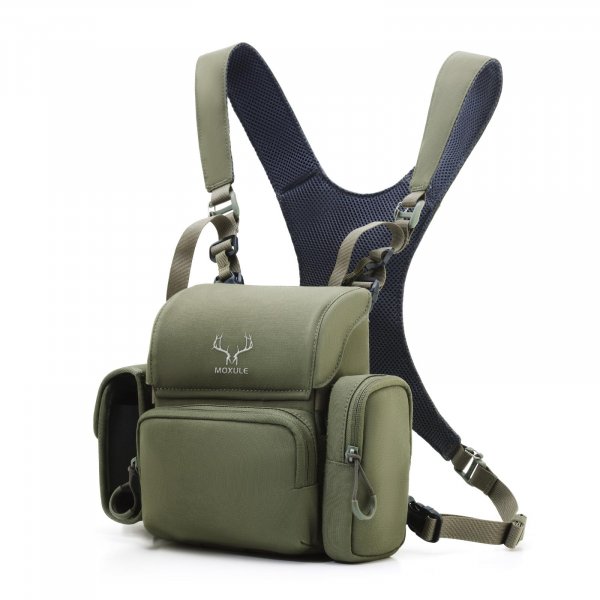 MOXULE Binocular Harness Chest Pack: Bino Case with Rangefinder Pocket for Hunting Birdwatching and Hiking