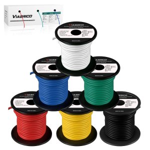 VIABRICO 14 Gauge Wire - 600FT, 100ft Spool, 6 Colors, Copper Clad Aluminium, Low Voltage, Hookup Wire Kit for Breadboard/Automotive/DIY/Battery