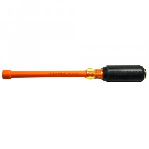 Klein Tools 646716INS Insulated Nut Driver, Made in USA, 7/16-Inch, 6-Inch Hollow Shaft, Cushion Grip Handle