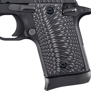 Guuun G10 Grips for Sig P938 Sunburst Texture - Grey/Black