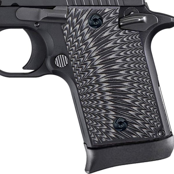 Guuun G10 Grips for Sig P938 Sunburst Texture - Grey/Black