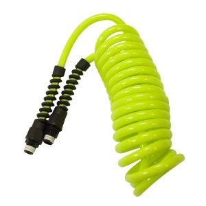 Flexzilla LP1410AFZ Polyurethane Recoil Hose 1/4In X 10Ft W/ 1/4In MNPT Fittings
