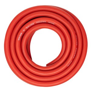 SoundBox 0 Gauge Red Amplifier Power/Ground Wire 1/0 Ga Amp Cable, 25 Feet