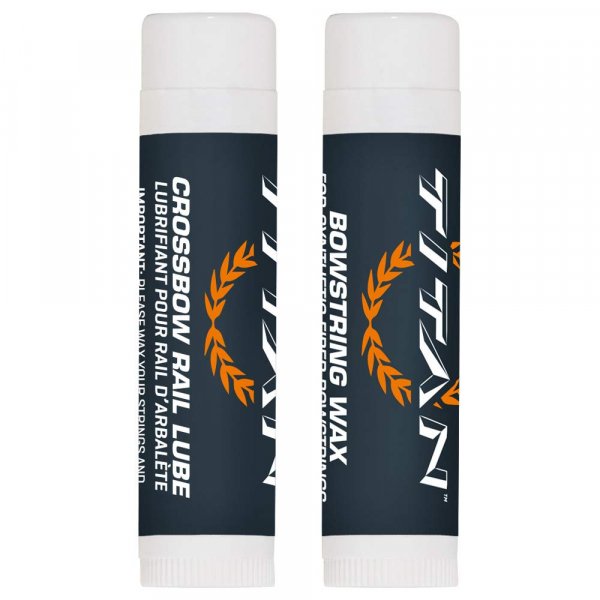 Titan Crossbow String Wax & Rail Lube Combo, 2-Pack, White - Made in America