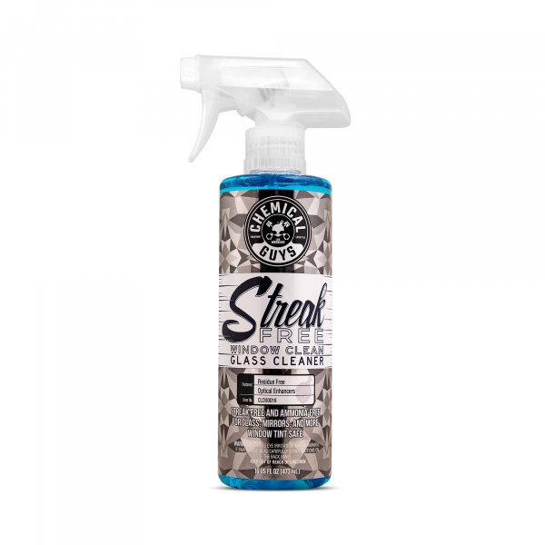 Chemical Guys Streak Free Glass and Window Cleaner - Works on Glass, Windows, Mirrors, and Screens, Ammonia-Free and Safe on Tinted Windows, for Cars, Trucks, SUVs, and Home Use - 16 oz