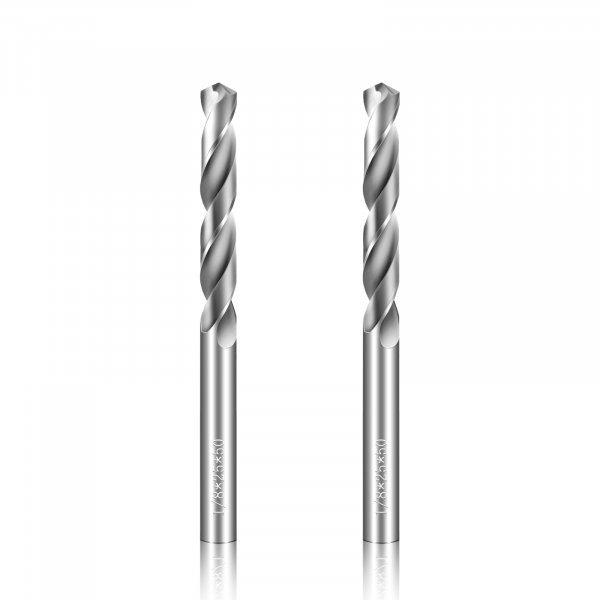 1/8" Drill Bits Solid Carbide Drill Bits, Tungsten Carbide Drill Bit Set, Metal Drill Bit Set for Stainless Steel Hardened Steel Cast Iron Alloy Copper, 2-Pieces