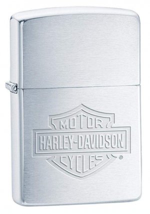 Zippo 200HDH199 Harley-Davidson Logo, Brushed Chrome Lighter