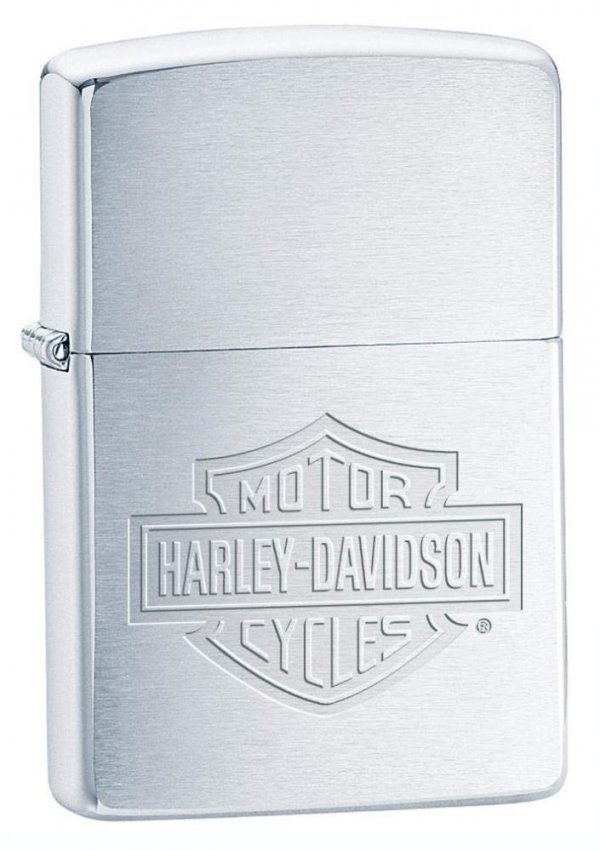 Zippo 200HDH199 Harley-Davidson Logo, Brushed Chrome Lighter