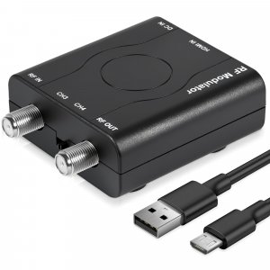 HDMI to RF Modulator, HDM61 VHF HDMI to RF Converter Adapter for TV NTSC Format Output, 1080P PLL Control for Home TV Game Console