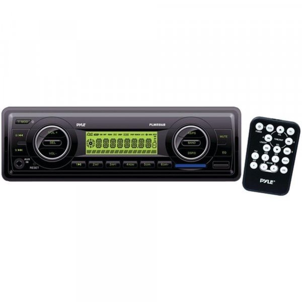 Pyle PLMR86B Black Mechless Marine Stereo w/ Aux Input, USB & SD Readers