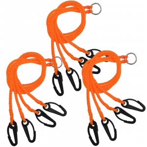 A1FISHER 4 Arm Crab Trap Harness with Durable Plastic Hooks for Sailing Fishing Orange 3 Packs