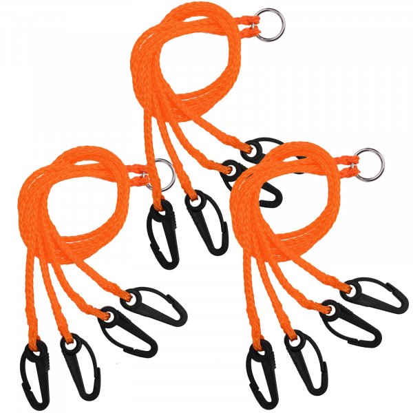 A1FISHER 4 Arm Crab Trap Harness with Durable Plastic Hooks for Sailing Fishing Orange 3 Packs