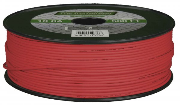 Install Bay PWRD18500 18-Gauge Primary Wire, 500ft (Red)