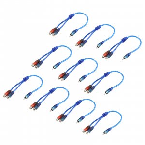 Piutouyar RCA Y Adapter Splitter Cable 1 Male to 2 Female, Car Audio Converter Connector for Car Audio, Subwoofer, TV, Home Theater(6Pcs)