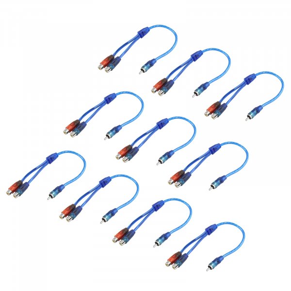 Piutouyar RCA Y Adapter Splitter Cable 1 Male to 2 Female, Car Audio Converter Connector for Car Audio, Subwoofer, TV, Home Theater(6Pcs)