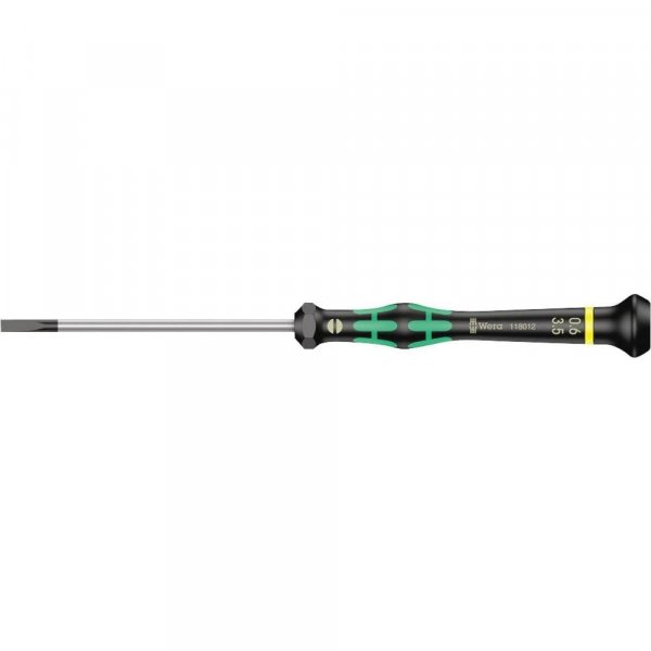 Wera 05118012001 Kraftform Micro 2035 Slotted Electronics Precision Screwdriver, 3.5mm Head, 80mm Blade Length