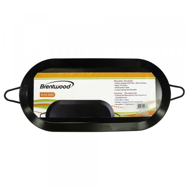 Brentwood Appliances BCM-2000 18" Carbon Steel Non-Stick Double Burner Comal Griddle