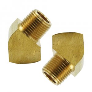 Legines 45 Degree Street Elbow 1/4" NPT Male x 1/4" NPT Female Brass Pipe Fitting (Pack of 2)