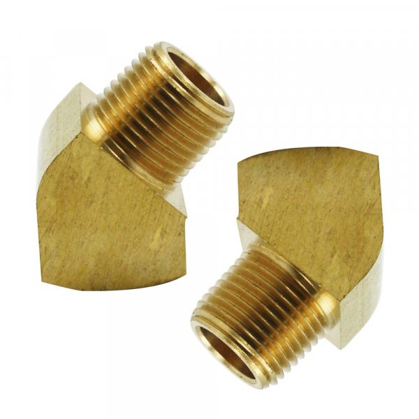 Legines 45 Degree Street Elbow 1/4" NPT Male x 1/4" NPT Female Brass Pipe Fitting (Pack of 2)