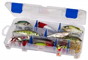 Flambeau Outdoors 3003 Tuff Tainer, Fishing Tackle Tray Box, Includes [9] Zerust Dividers, 18 Compartments - 9.125" x 5" x 1.25"