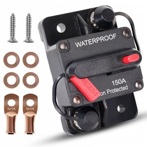 ERAYCO 150 Amp Circuit Breaker with Manual Reset for Car Marine Trolling Motors Boat ATV Manual Power Protect for Audio System Fuse, 12V-48VDC, Waterproof (150A)