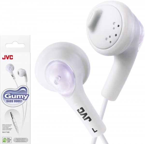 JVC HAF160W Gumy Earbuds (White)