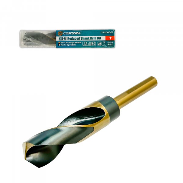 CORTOOL 3/4 Inch Drill Bit | Reduced Shank High Speed Steel | 3/4 Drill Bit for Metal and Steel | HSS M2 Black & Gold Drill Bits with 1/2" Shank