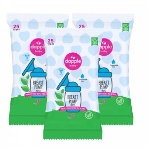 Dapple Baby - Breast Pump Wipes - (3 Pack), 25 Count