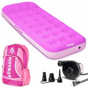 Pittman PPIPNKKIDMAT Kid's Twin Air Mattress Pink w/ Battery Air Pump