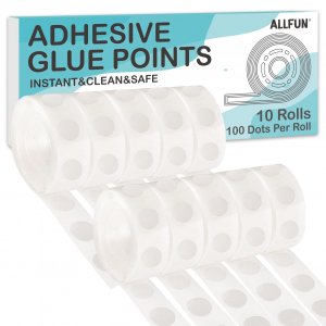ALLFUN 1000 Pieces Glue Point Dots Double Sided Adhesive for Balloons Craft