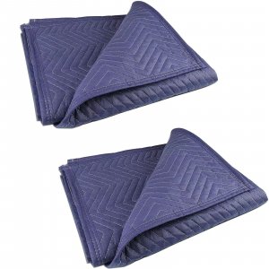 PONGHEI 2 Moving Blankets 40"x 72" Heavy Duty Packing Blankets for Moving Shipping Thick Furniture Wrapping for Moving Supplies Professional Quilted Shipping Blankets