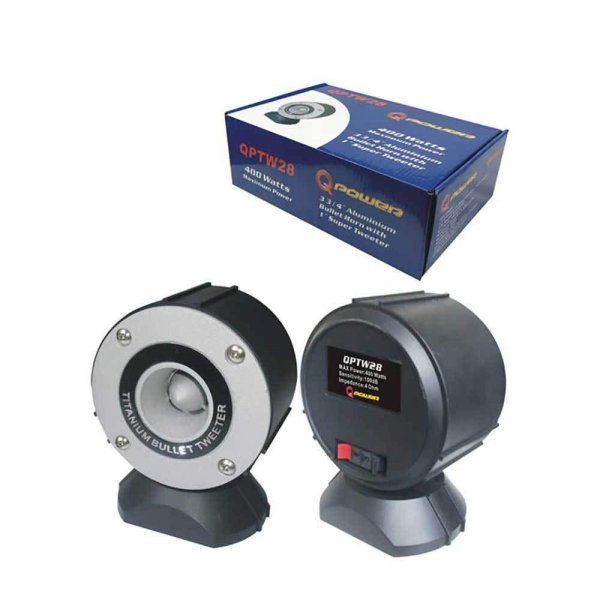 Qpower QPTW28 Super Tweeter 400 Watts Pair packed with Stand