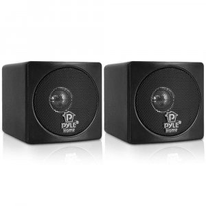 Pyle PCB3BK 3" 100 Watt Mini Cube Black Bookshelf Speaker Pair