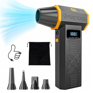 KKH Portable Electric Air Duster with Led Light, Powerful 120000RPM 4 Speed Adjustable Mini Turbo Blower for Cleaning, Rechargeable Cordless Dusters for Home Car Outdoor PC Computer Keyboard