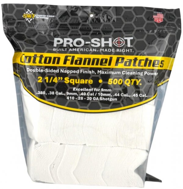 Gun Cleaning Patches - 500 Count - 2 1/4 Inch - Square